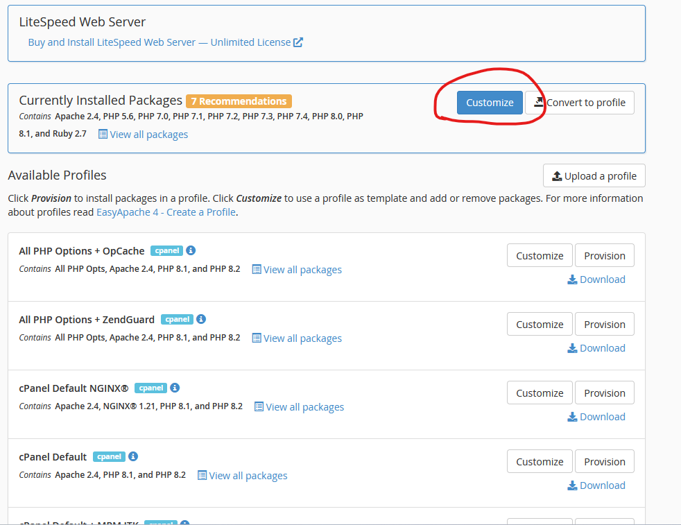 upgrade apache and php